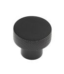 Smooth as Silk Knurled 30mm Brass Mat Black Cabinet Knob (HOX130MB)